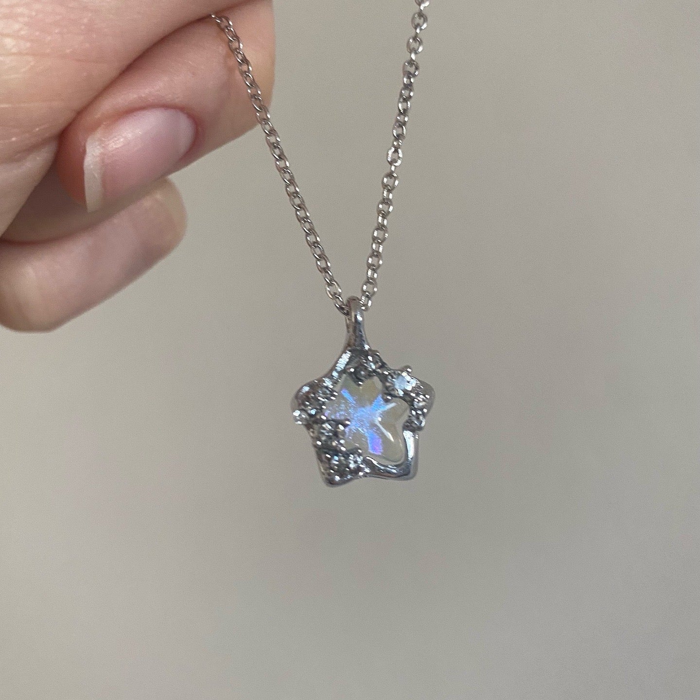 Mini Yıldız Opal Taş Kolye