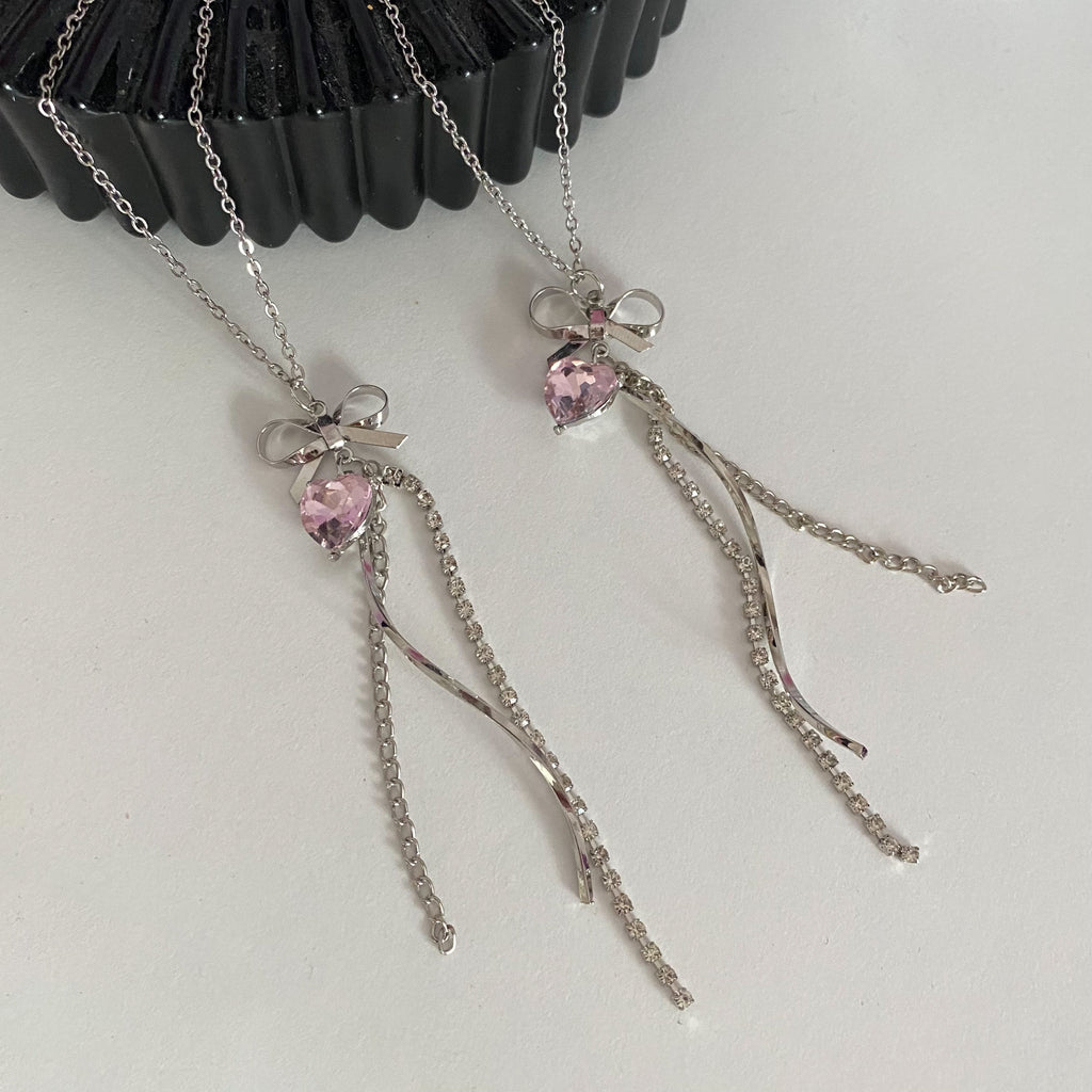 Mini Kalp Fiyonk Harajuku Kolye