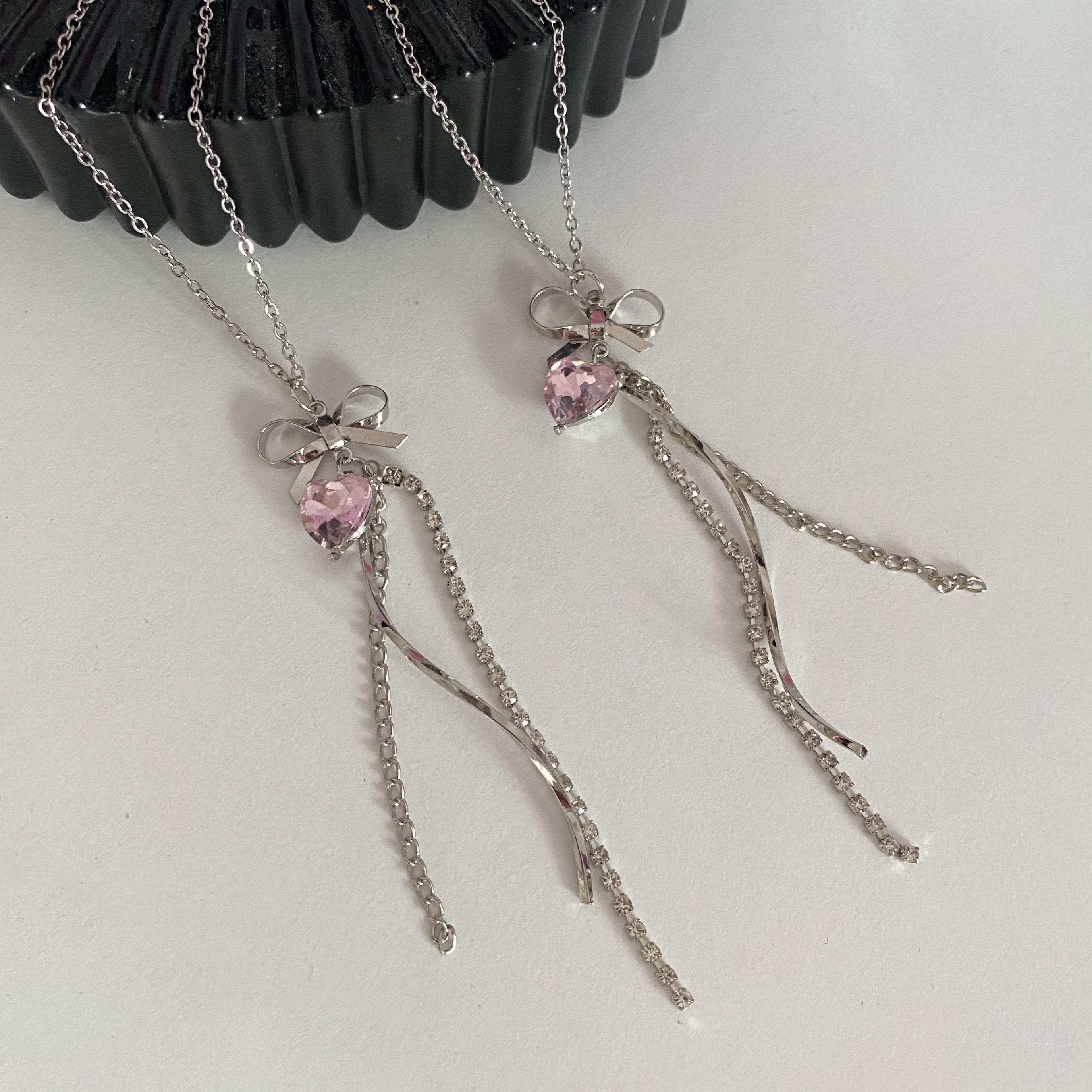 Mini Kalp Fiyonk Harajuku Kolye
